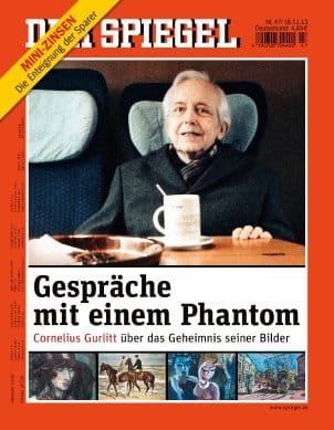 The cover of the November 18, 2013, issue of 'Der Spiegel,' featuring a photo of Gurlitt and an extensive interview inside (via spiegel.de)