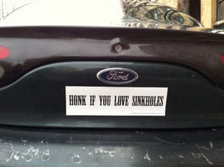 Deborah Stratman's Trunk Show sticker, the December 2013 show (image via Trunk Show on Tumblr)