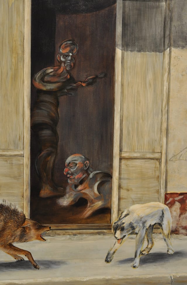 Kent Monkman, "The Deposition" (2014), acrylic on canvas, 84 x 126 inches 