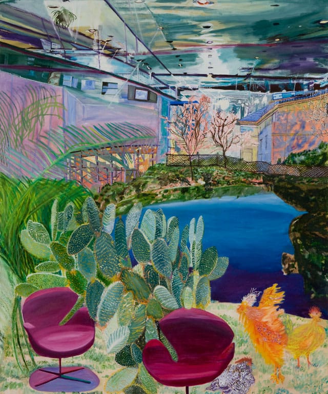 Olive Ayhens, "Remembering My Chickens" (2010), oil on canvas, 62 x 51 in