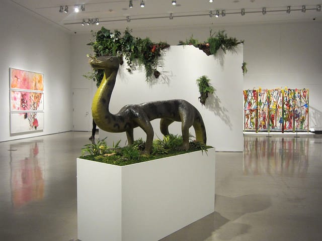 Mark Dion, "The Snake Before the Fall" (2014) installed in "Back to Eden" at MOBIA (all photographs by the author for Hyperallergic unless indicated)