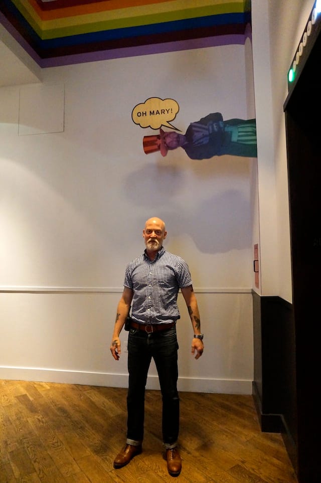 Jack Early with his installation (click to enlarge)