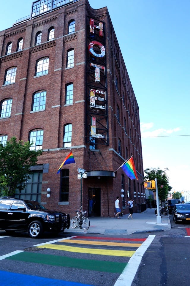 The Wythe Hotel decorated for NYC Pride