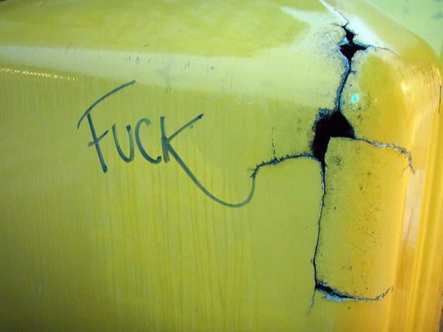 "Fuck" graffiti (photo by Daniel Lobo, via Flickr)