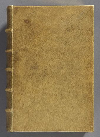 The edition of "Des destinées de l'ame" by Arsène Houssaye bound in human skin at Harvard (via Wikimedia)