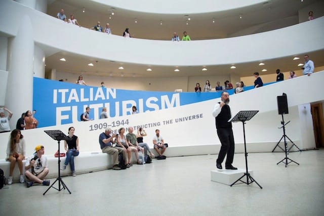 Luciano Chessa performs at the Guggenheim Museum in conjunction with 'Italian Futurism, 1909–1944: Reconstructing the Universe,' June 7–9, 2014. (©SRGF, photo by Chad Heird)