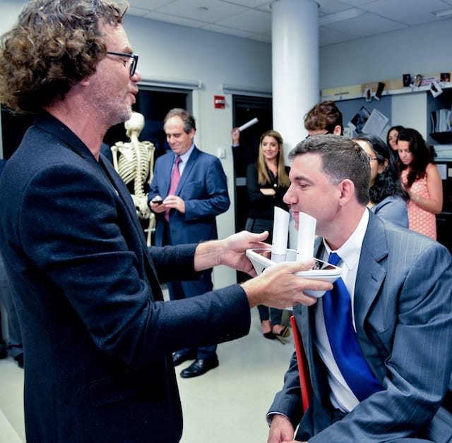 Demonstrating the oPhone this Tuesday at the American Museum of Natural History