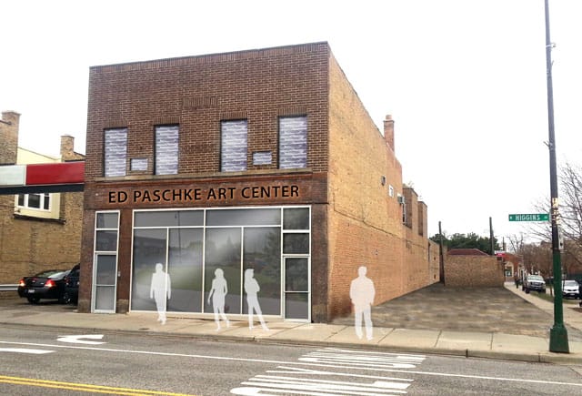 Rendering of the exterior of the upcoming Ed Paschke Art Center (all images courtesy the Ed Paschke Foundation)