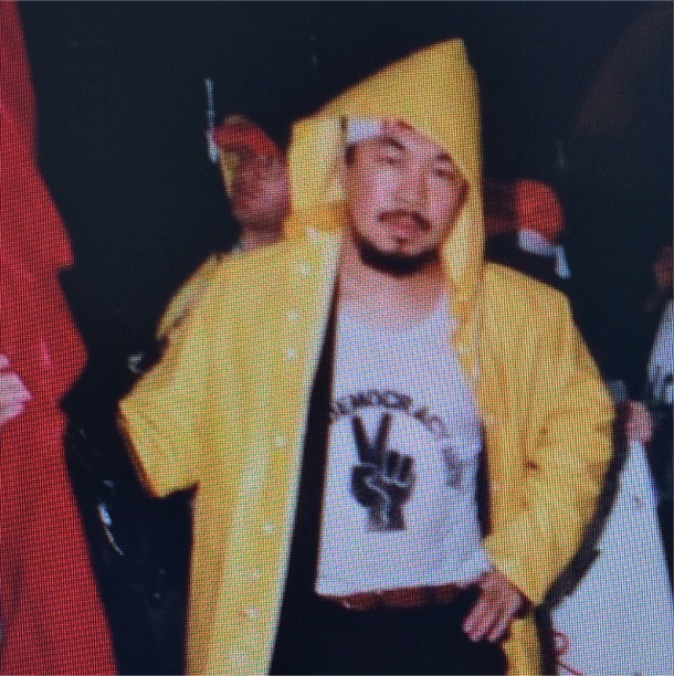 Ai Weiwei posts a photo of his much younger self wearing a "democracy" tshirt on Instagram. (via @aiww's Instragramfeed)