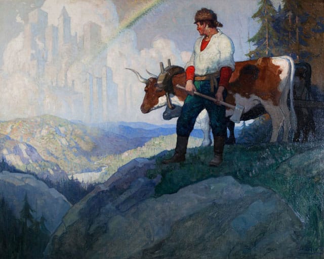 N.C. Wyeth, "The Pioneer & the Vision) (c. 1918), in the collection of the Lucas Museum of Narrative Art