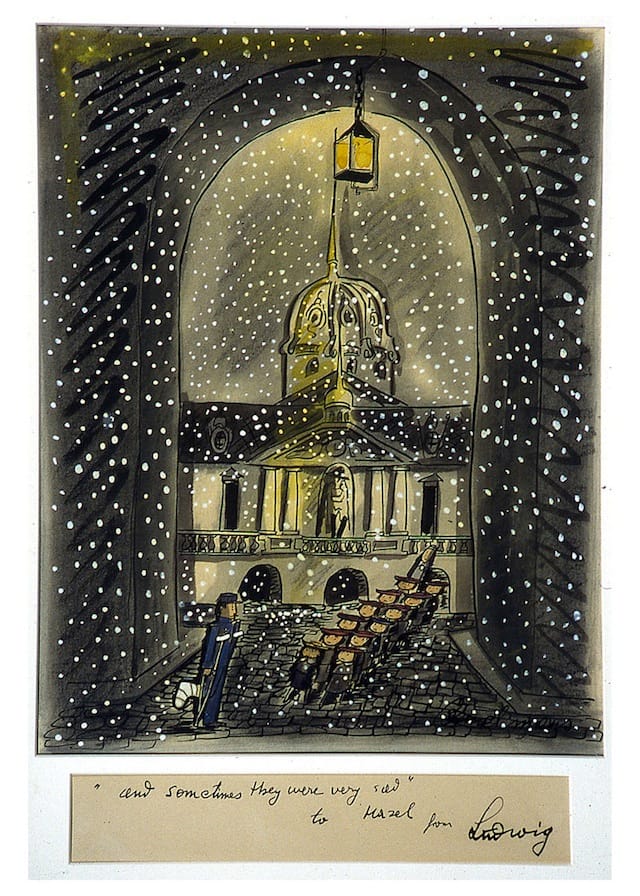  “And sometimes they were very sad,” 1939 Madeline (Simon & Schuster, 1939) Watercolor and gouache Kendra and Allan Daniel Collection TM and © Ludwig Bemelmans, LLC.