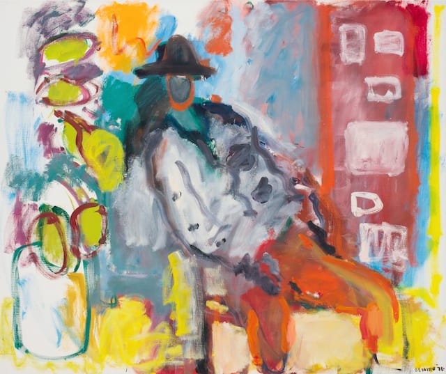 Figure in a Hat with Rubber Plant_0124