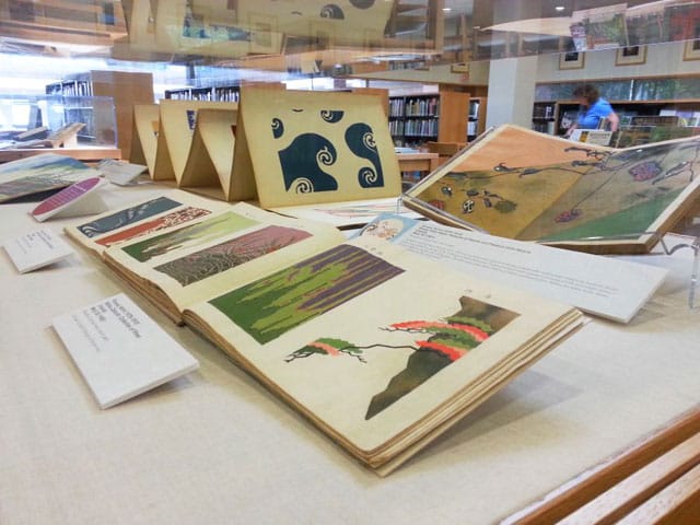 Installation view of the Japanese pattern books