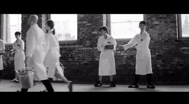 Still from the Marina Abramović/Adidas collaboration, "Work Relation" (2014) (screenshot via YouTube)