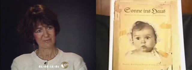 Hessy Taft as an adult and as a baby on the cover of a Nazi magazine (screenshots via YouTube: 1, 2)