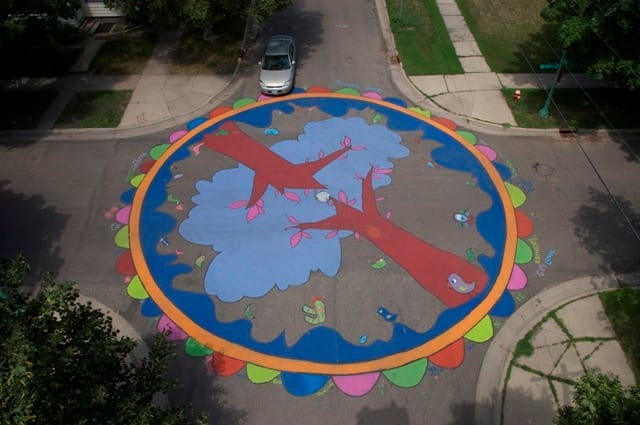 A mural at Iglehart and Moore in St. Paul, Minnesota (courtesy Paint the Pavement)