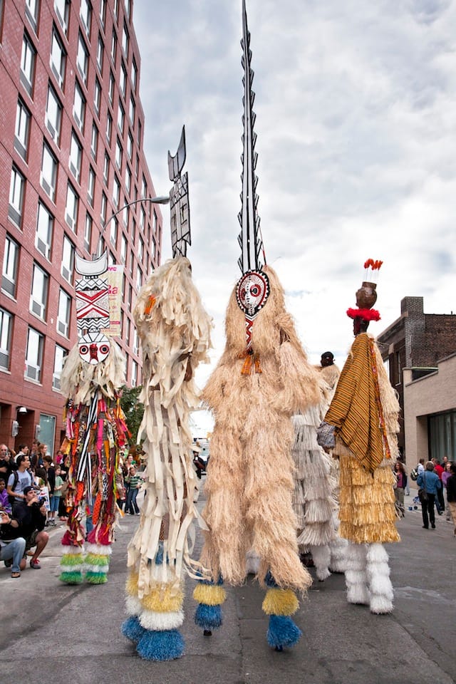 Laura Anderson Barbata, Jumbie Camp, 2007 Twenty-fourth Street Performance Collaboration with the Brooklyn Jumbies, Chelsea, New York Photo: Frank Veronsky, courtesy of the artist and BRIC