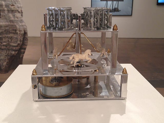 Antonio Vega Macotela, "Studies of Exhaustion III: The Bill of Blood, The Drop of Flesh" (2013),  aluminum, copper, bone and steel