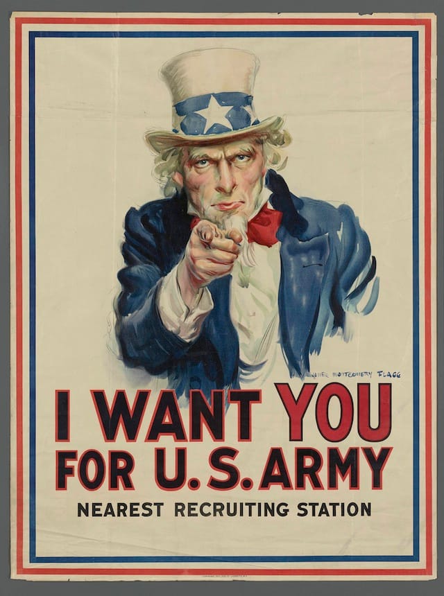 I Want You for U.S. Army. James Montgomery Flagg. New York: Leslie-Judge Co., 1917. The New York Public Library, Rare Book Division. (courtesy of the New York Public Library)