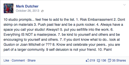 Facebook post from June 11, 2013 (via Facebook/MarkDutcher)