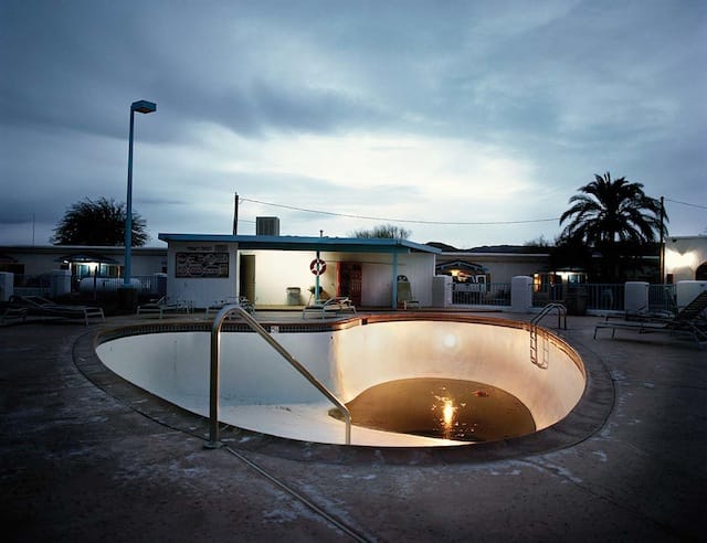 Pamela Littky, "Pool at the Wills Fargo Motel, Baker, California"