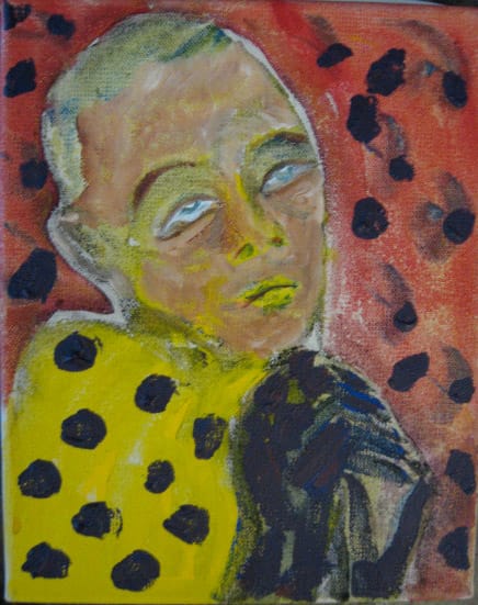 David Bowie, "Mona in Berlin" (1977), acrylic on canvas (© The David Bowie Archive) (click to enlarge)