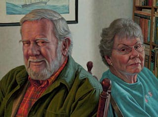 F. Scott Hess, "Charles S. Hess and Katherine R. Hess" (nd), oil on aluminum, 18 x 24 inches.