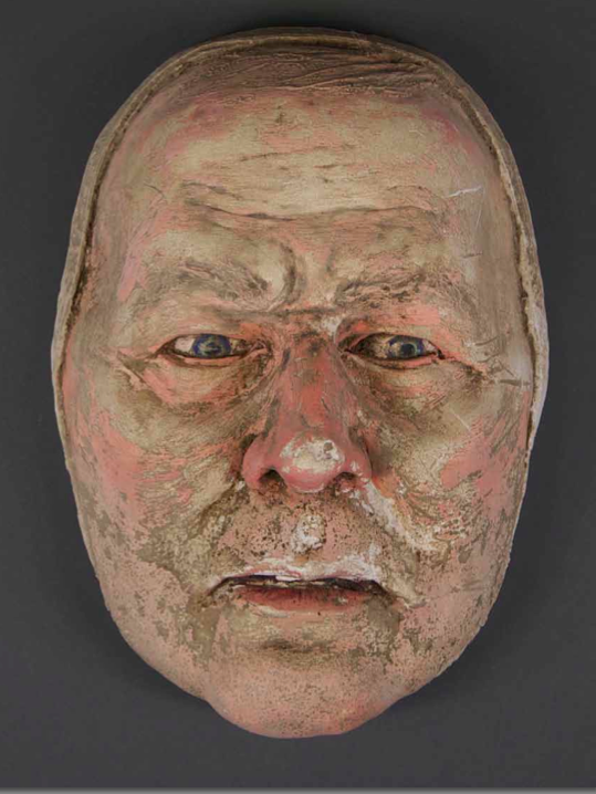Lamar Rankin, "Death Mask of Senator Alfred Iverson" (1873), plaster and pigment, 9 x 6 x 3 inches