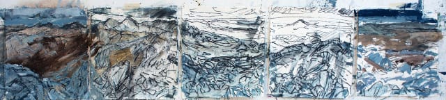 Joe Wilson, "Panorama from Ben Lettery stage II" (nd), oil, 22 x 110 cm