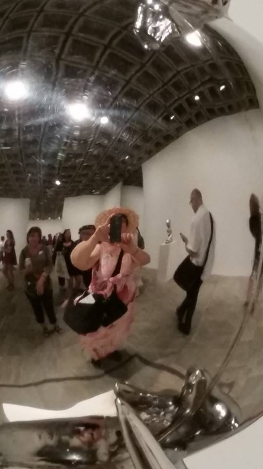 Palmer's selfie shows the vandal walking by on the right. (photo by Laura Higgins Palmer) (click to enlarge)