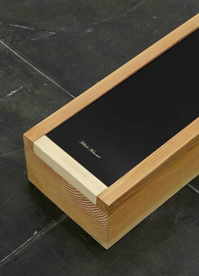 Hailey Loman, “Hillside Memorial,” 2014. Wood, plastic.