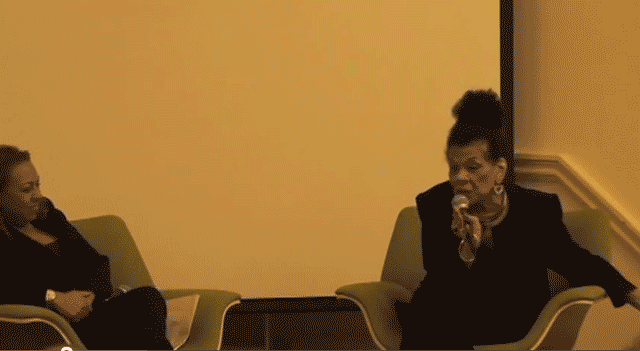 Still from Performa's video of Lorraine O'Grady speaking (screenshot via YouTube)