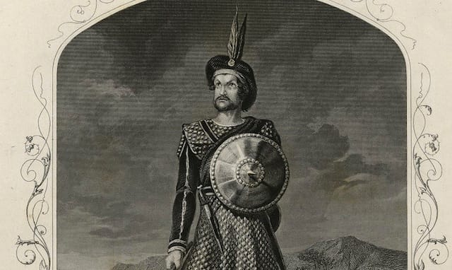 William Charles Macready as Macbeth (mid-19th century engraving by Thomas Sherratt) (via Folger Shakespeare Library Digital Image Collection)