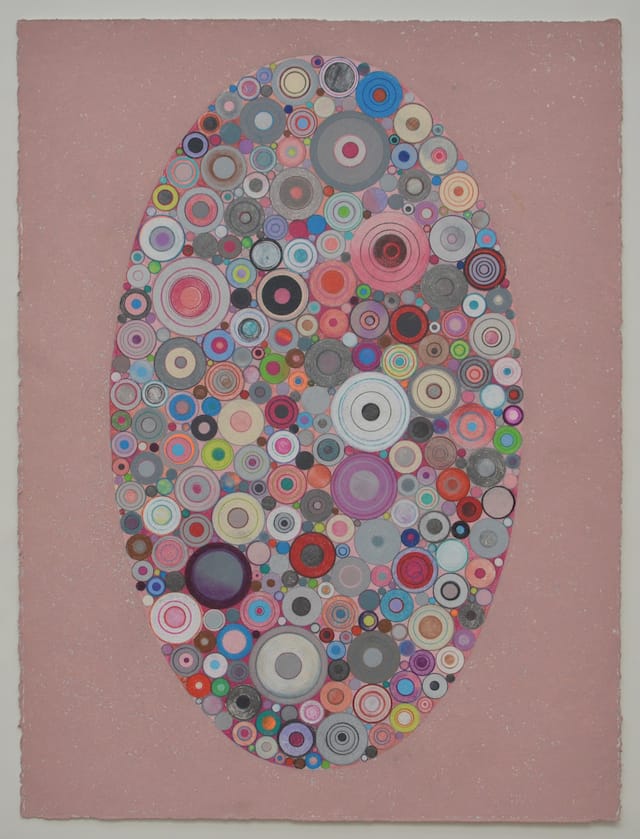 Mariln Lerner, _Pink Oval_ (2011)-color pencil, oil pastel on handmade paper