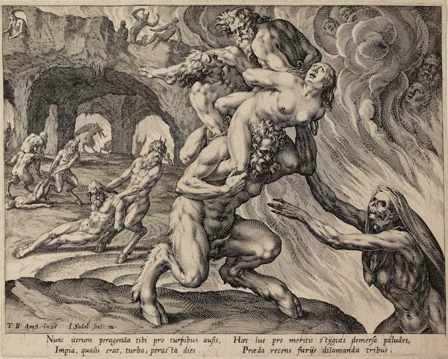 Johannes Sadeler (Belgium, 1550–1600), Hell, c. 1590. Engraving. Lent by Kirk Edward Long.