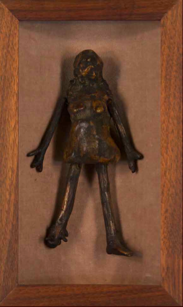 Voodoo doll of Mary Osgood, Witch, 1692, wood and petrified beeswax, 7 inches tall