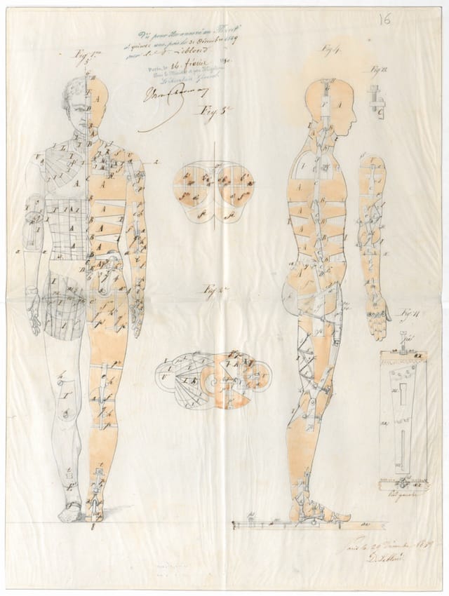 12. Jean-Désiré Leblond (active mid- to late 19th century), Patent for improvements to a life-size artist’s mannequin, 1849