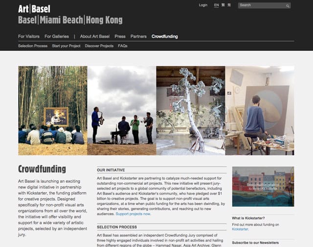 (screenshot via artbasel.com/crowdfunding/)