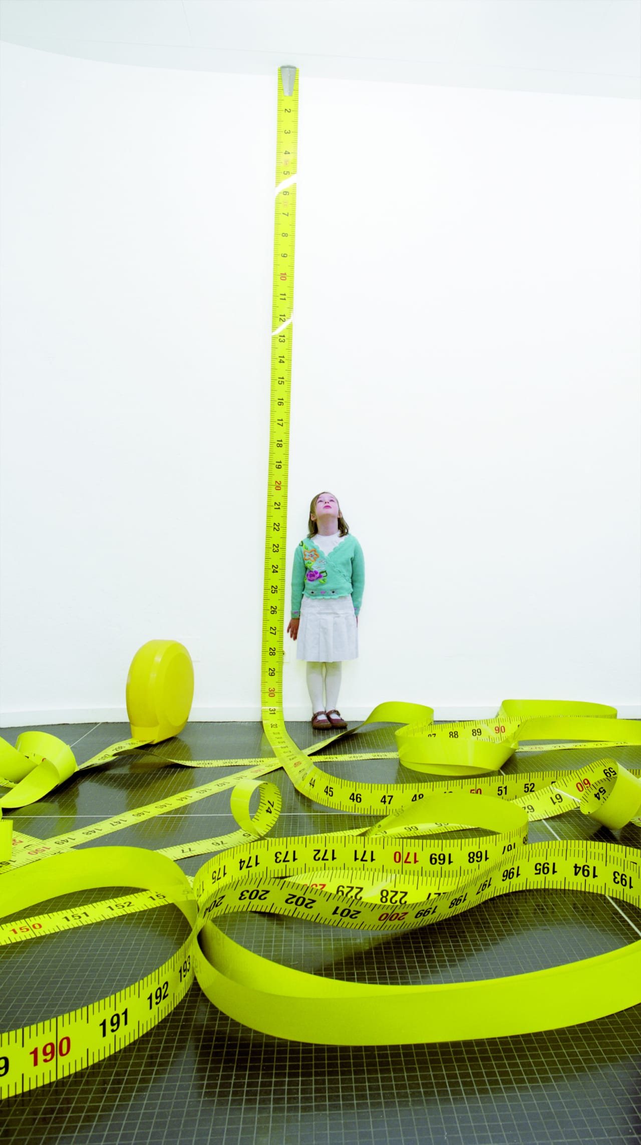 Lillian Bourgeat, Métre (Tape Measure), 2007. Metal, polyester resin. Dimensions variable. Image credit: Courtesy Lillian Bourgeat