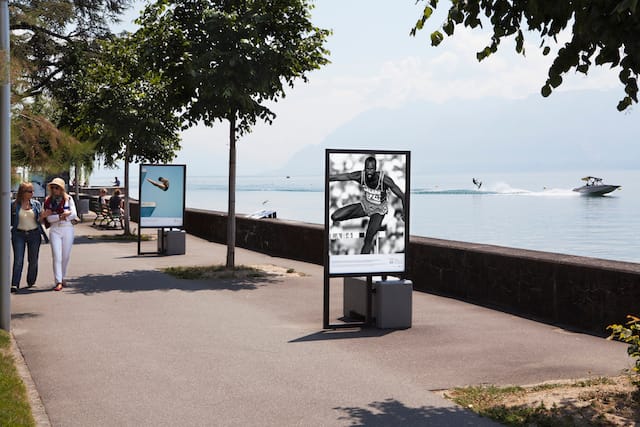 LA Olympics images on the Quais d'Ouchy (courtesy Olympics Museum)