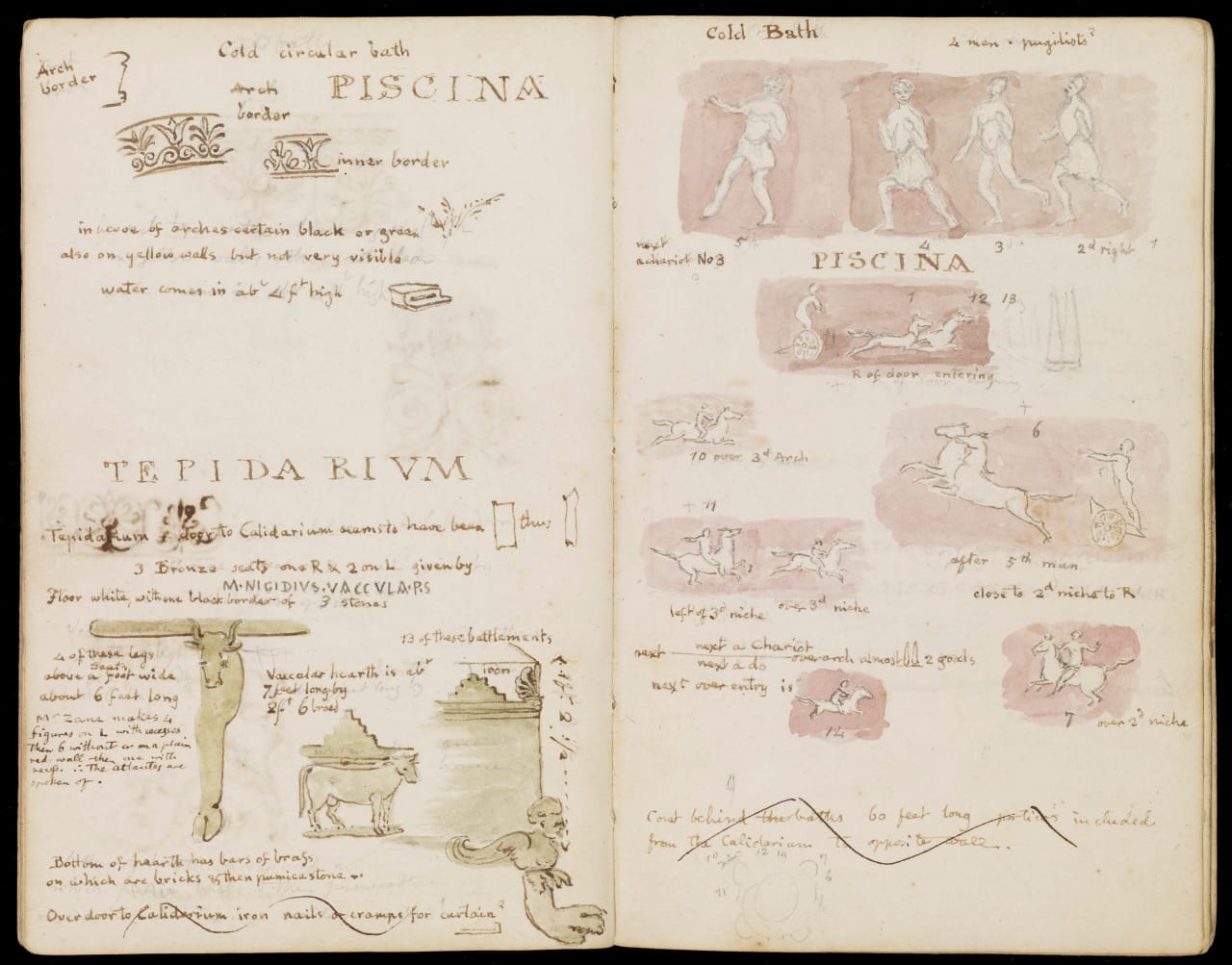 Illustration from Sir William Gell's 1830 Pompeii sketchbook (via Getty Research Institute)