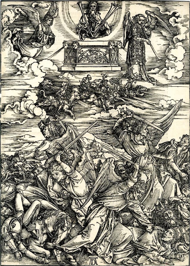 The four angels of Death (1498) (via British Library)