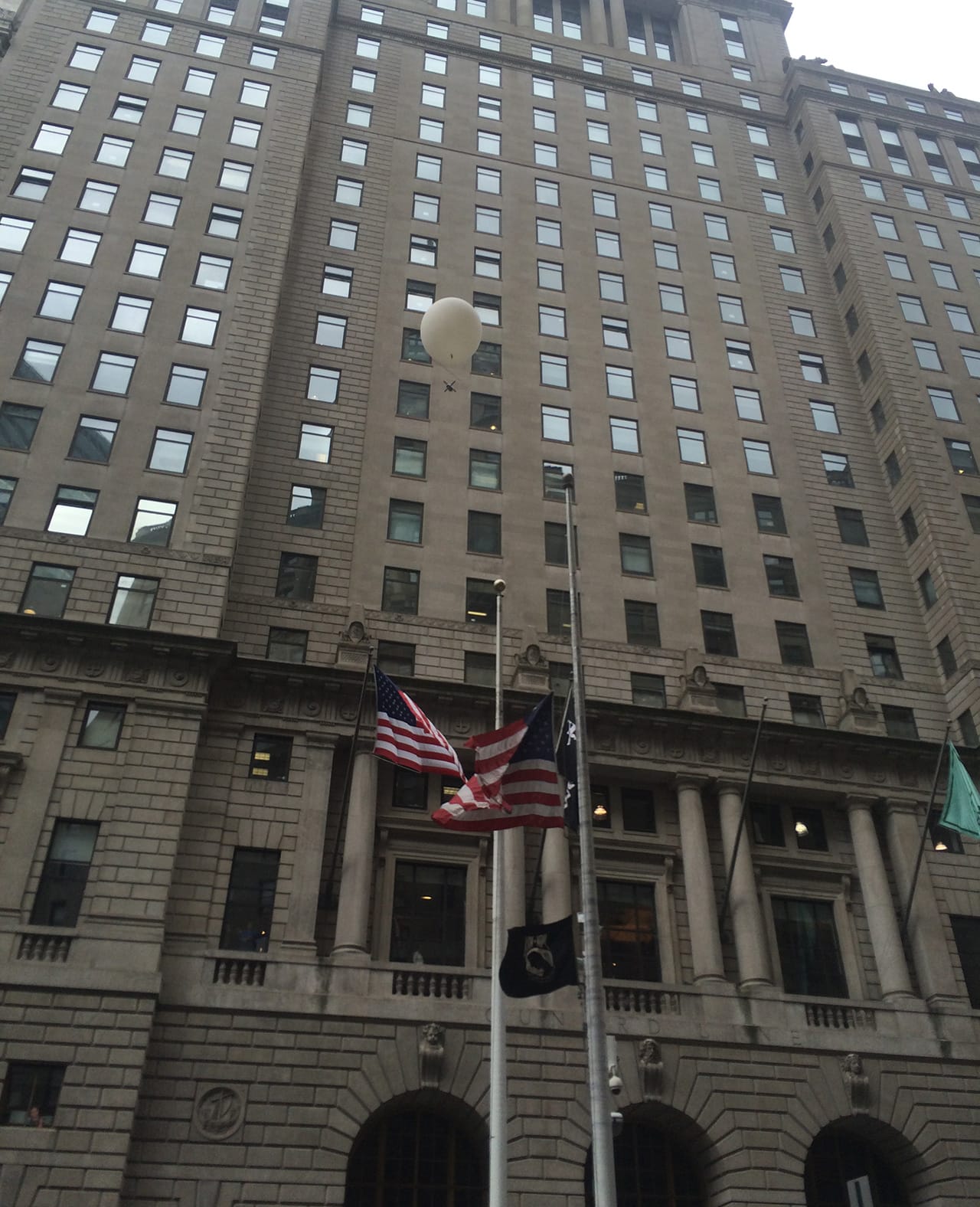 Drone balloon camera (photo by Hrag Vartanian/Hyperallergic)