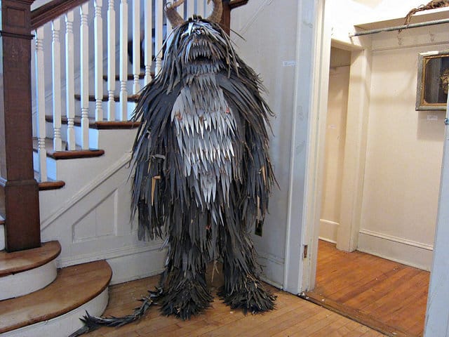 Lori Nelson, "Secret Self," papier-mache, 25 Fresh Direct boxes, paint