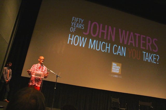 John Waters at Lincoln Center (photo by Gerry Visco/Hyperallergic)