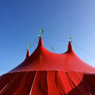 MAD4 took place in a this red circus tent on Refshaleøen, Copenhagen