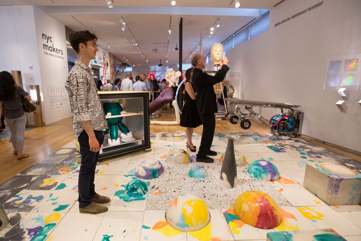 Misha Kahn and Anne Libby, “Peach is Back” (2014), concrete, pigment (photo courtesy the Museum of Arts and Design)