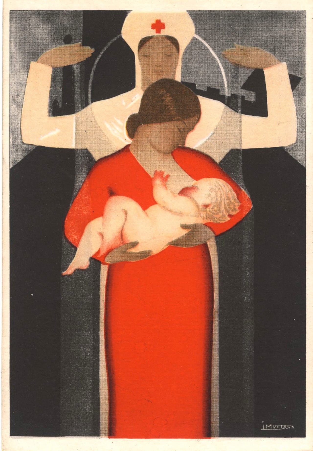A promotional card for a working women's maternity fund, 1920s, Institute of the Working Woman, Spain (via National Library of Medicine)
