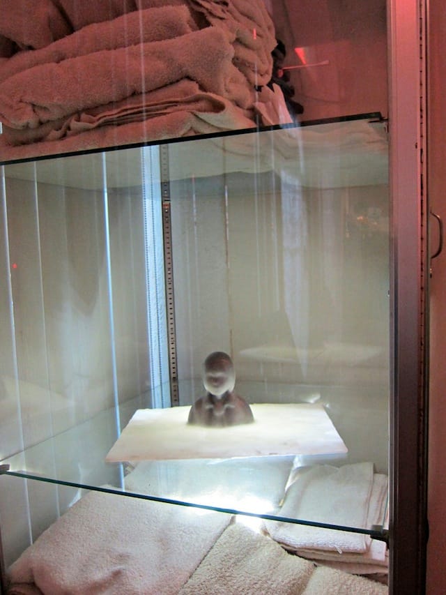 Prune Nourry's “Imbalance” installation in a Chinatown foot-massage parlor