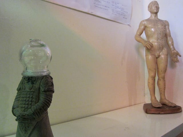 Prune Nourry's “Imbalance” installation in a Chinatown foot-massage parlor